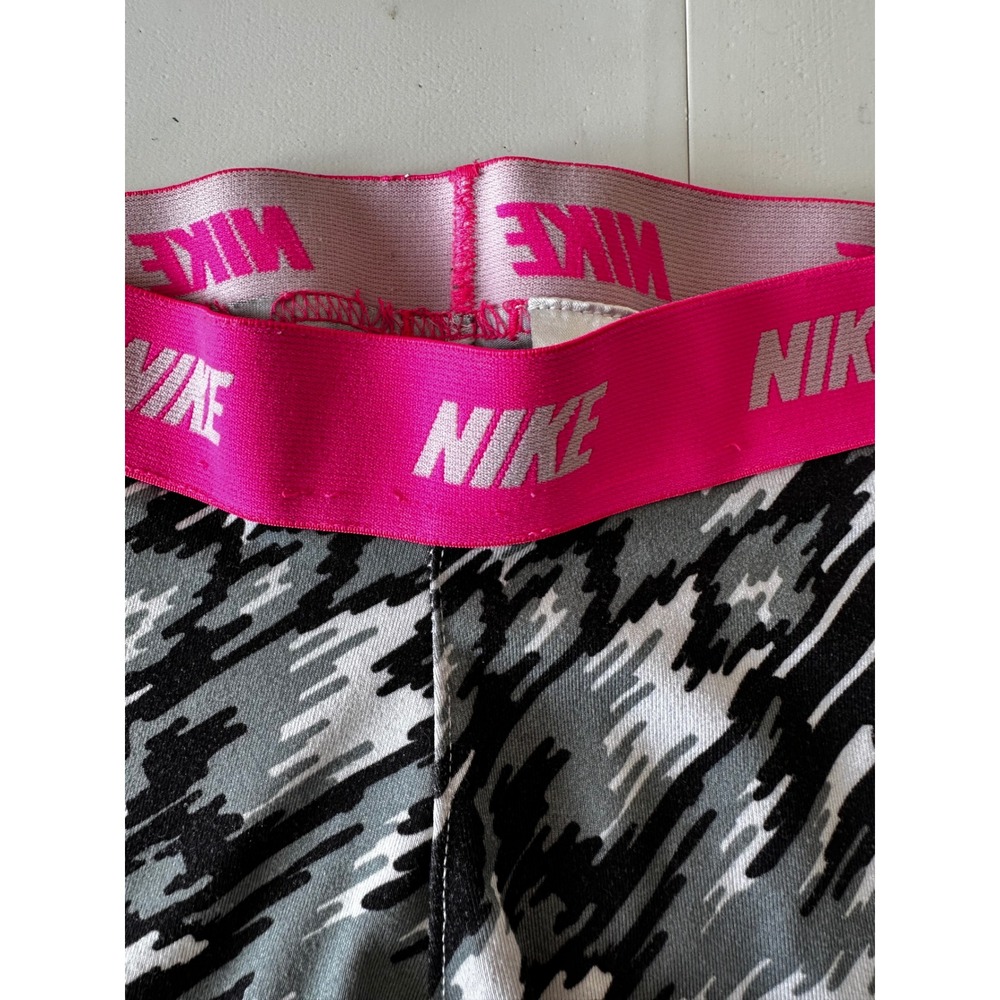 Nike Dri-FIT Girls Leggings Black Grey Pink Abstract Print Size 6X - Picture 4 of 5